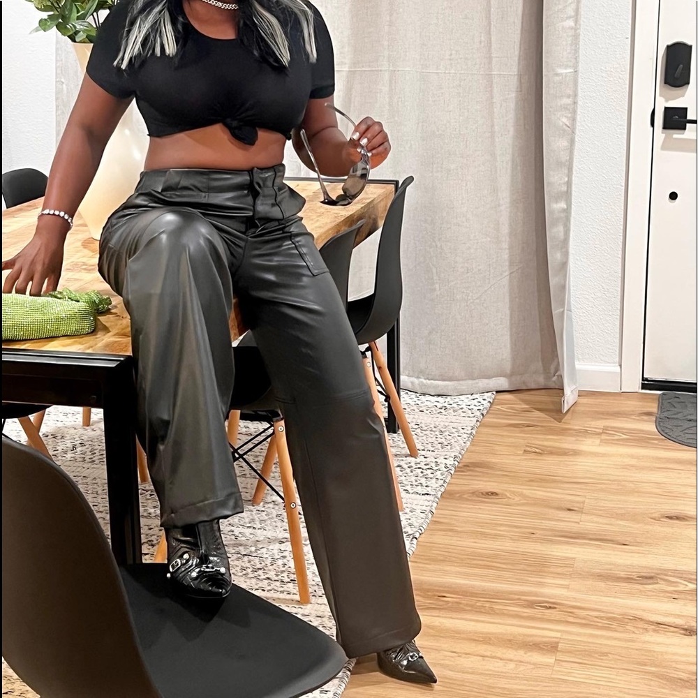 Black leather pants